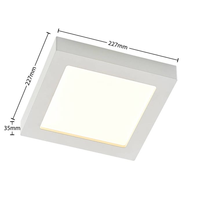 Prios LED plafondlamp Alette, wit, 22,7 cm, 18W, dimbaar