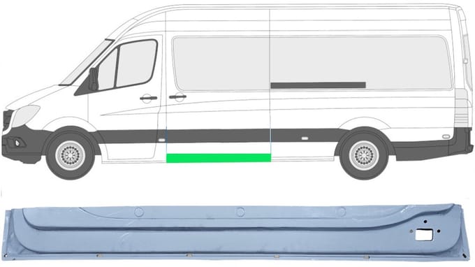 Schuifdeur reparatiepaneel binnen voor Mercedes Sprinter 2006-2018 / Links