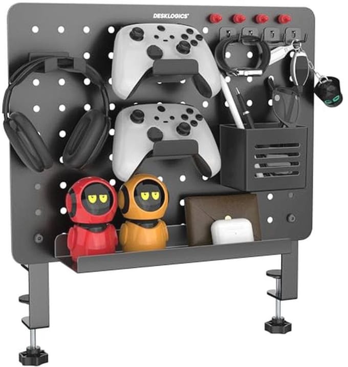 Klem-on Bureau Pegboard - Ruimtebesparende Organizer voor Gaming en Kantoor
