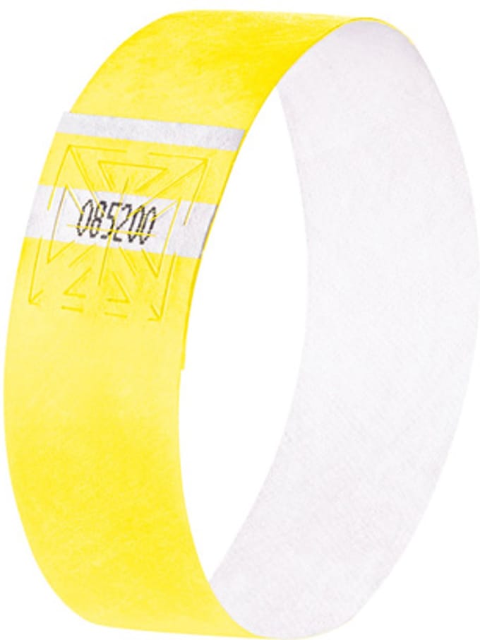 Sigel evenementenbandjes super soft 255x25mm 120 stuks fluorescerend geel