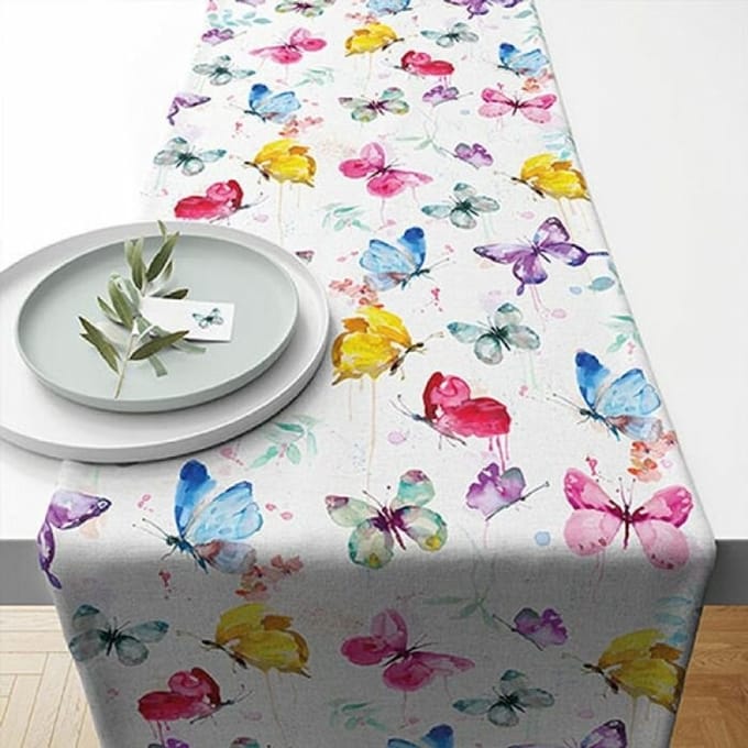 Tafelloper Butterfly Collection White - Ambiente - 40x150 cm