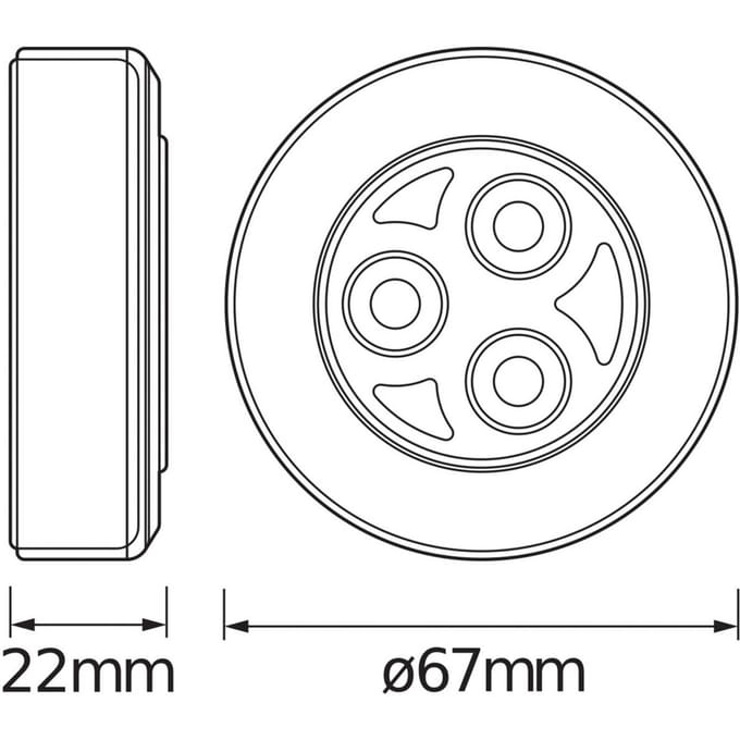 OSRAM LED meubelverlichting DOT-IT-CLASSIC, zilver, batterij, dimbaar
