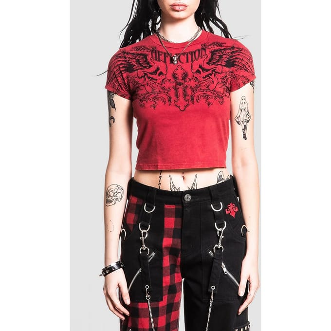Affliction Winged Up Baby T-Shirt T-Shirt rood