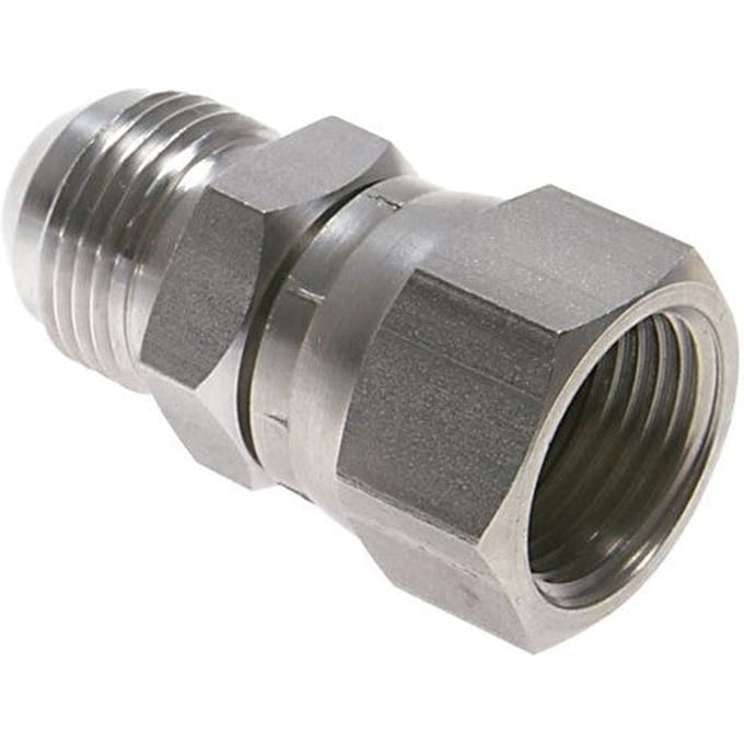 JIC  Verloopnippel UNF 7/16''-20 Buitendraad X UNF 3/4''-16 Binnendraad RVS 275bar