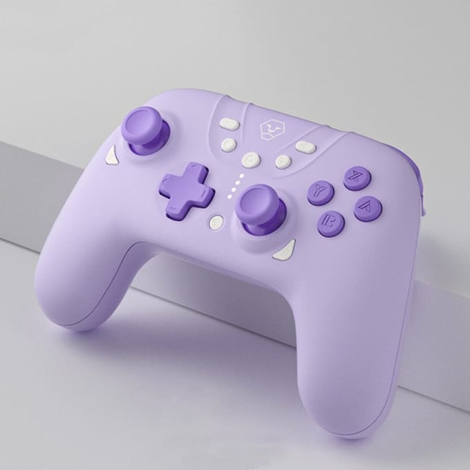Switch2 Pro Bluetooth-gamepad, Draadloze Gamecontroller | Compatibel met Nintendo Switch | Met 6-assige gyroscoop,paars