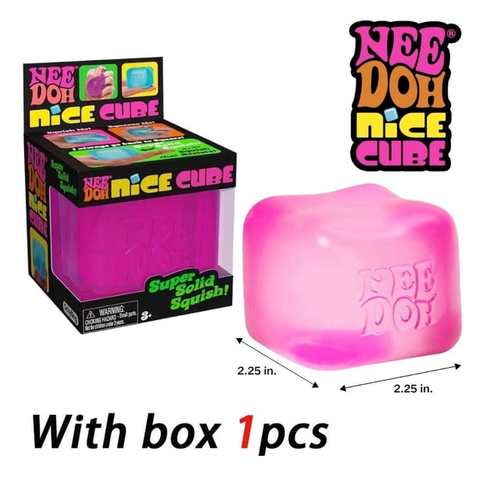 Beststeller Schylling Needoh Nice Cube Stressverlichting Sensorisch Speelgoed voor ADHD Focus en Angst Unisex Fidget Tool Zacht Knijpbaar Bureau