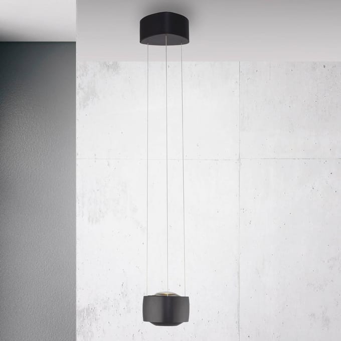 Paul Neuhaus LED hanglamp Q-Stretto, zwart, Ø 14,5 cm