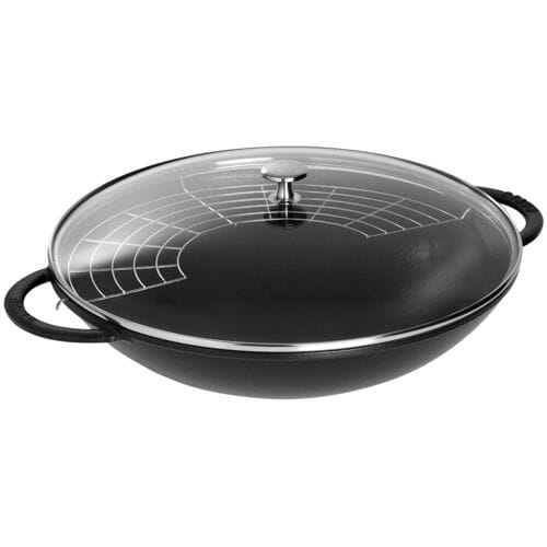 STAUB SPECIALITIES - Wok met glazen deksel - Ø 370mm - Gietijzer - Zwart