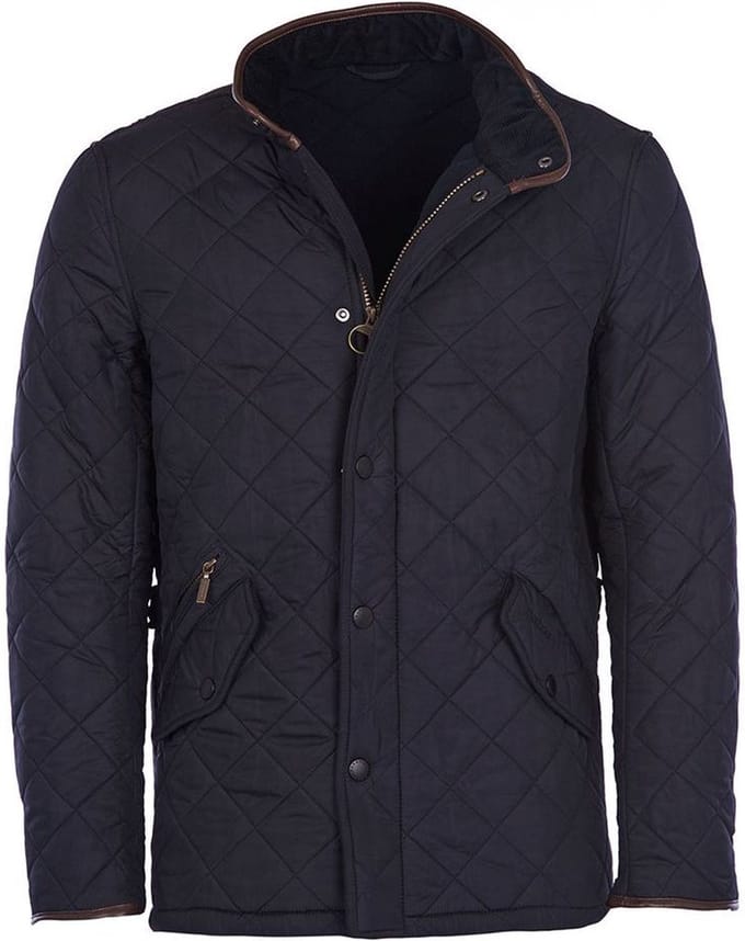 Barbour Quilted Jas Powell Donkerblauw - Maat L - Heren - Winterjassen