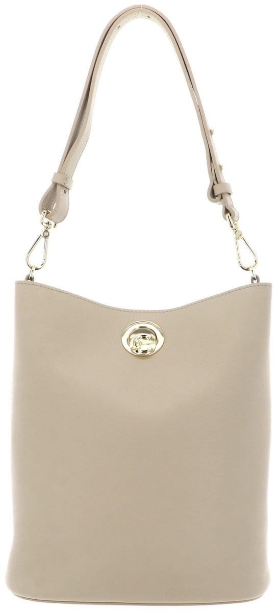 COCCINELLE Leren schoudertas Nikla Handbag Double Grainy Leather Sandshell / Seagrass beige