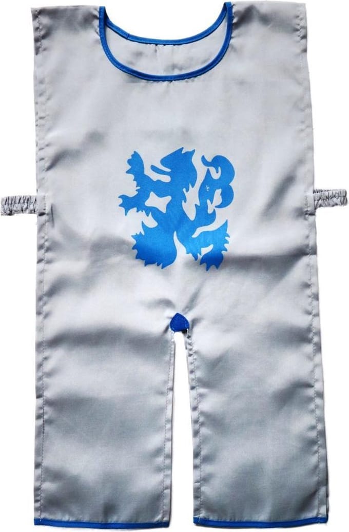 Riddertuniek Zilvergrijs met Blauwe Leeuw