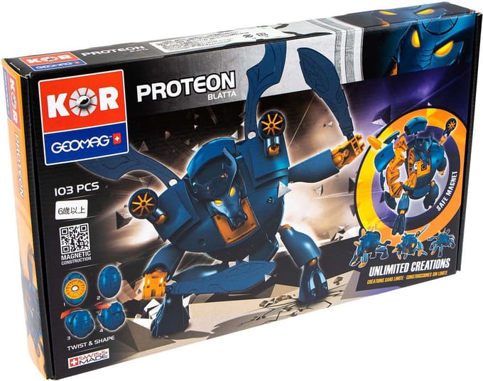 Geomag Kor Proteon Blatta Blauw/oranje 103-delig