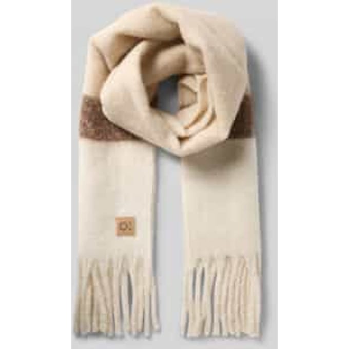 Sjaal met franjes en labeldetail, model 'Allanis'
