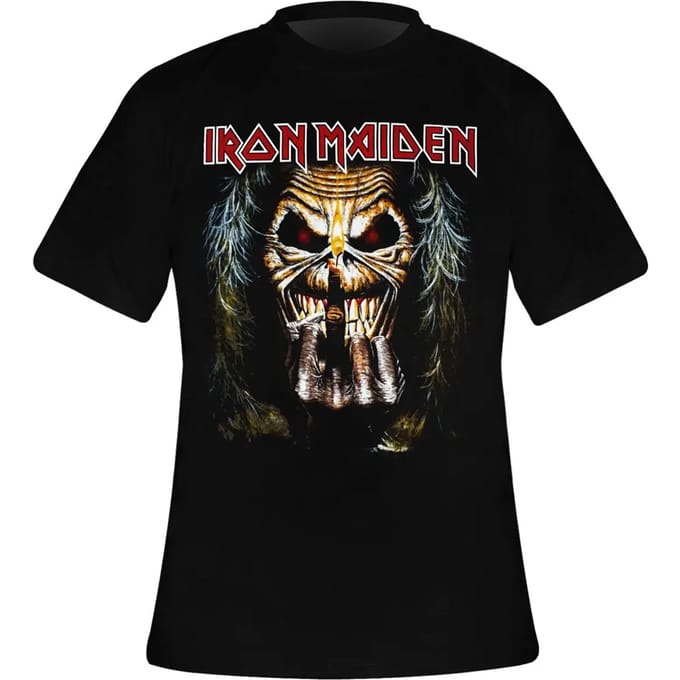 Iron Maiden - Eddie Candle Finger Heren T-shirt - S - Zwart