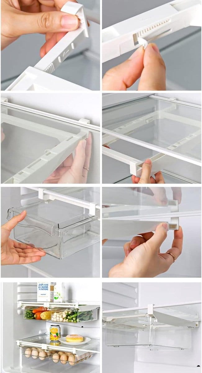 Opbergbak Lade - Transparante Container - Koelkast Organiseren - Lade Ontwerp - 32x21x12 cm - Transparant