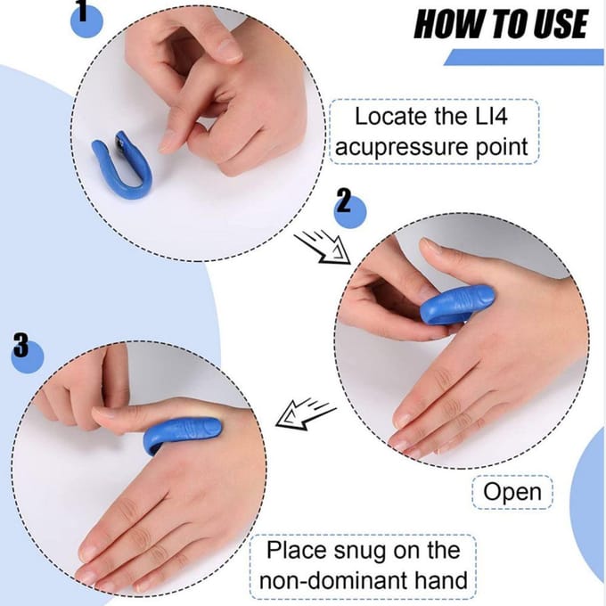 Tijgerpunt Duim Massage Clip Acupressuur Punt Massager Meridiaan Massage Clip blauw