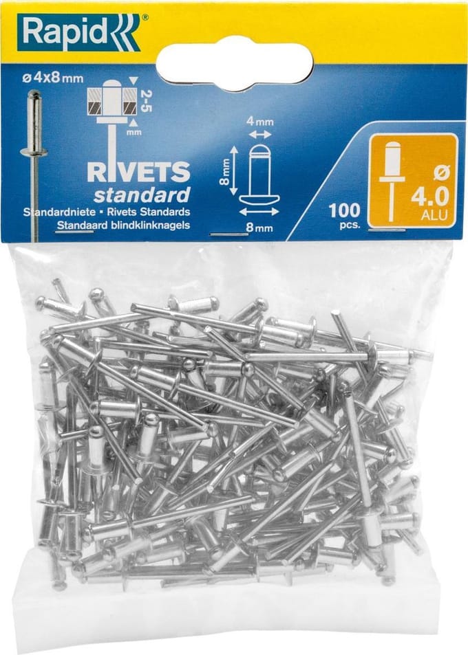 Rapid standaard blindklinknagel ø 4 x 8 mm 100 stuks