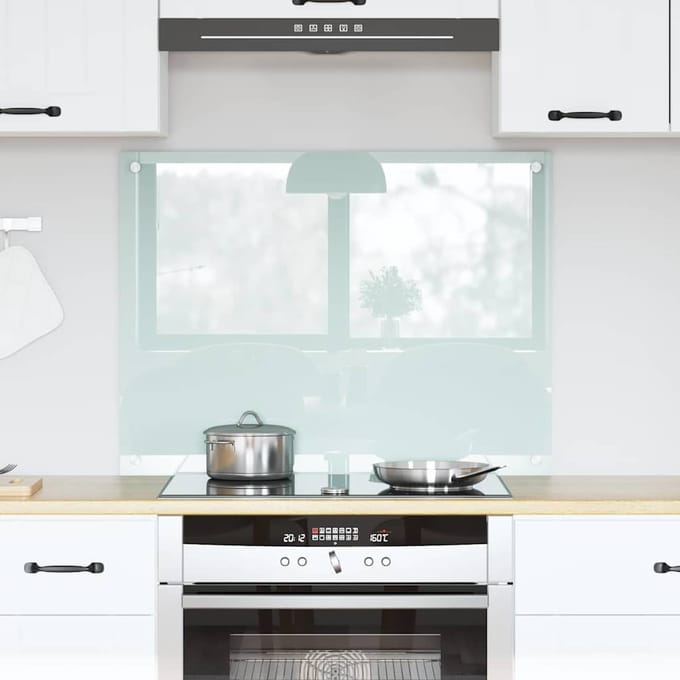 vidaXL - Keukenachterwand - Melk - 80 - x - 60 - cm - gehard - glas