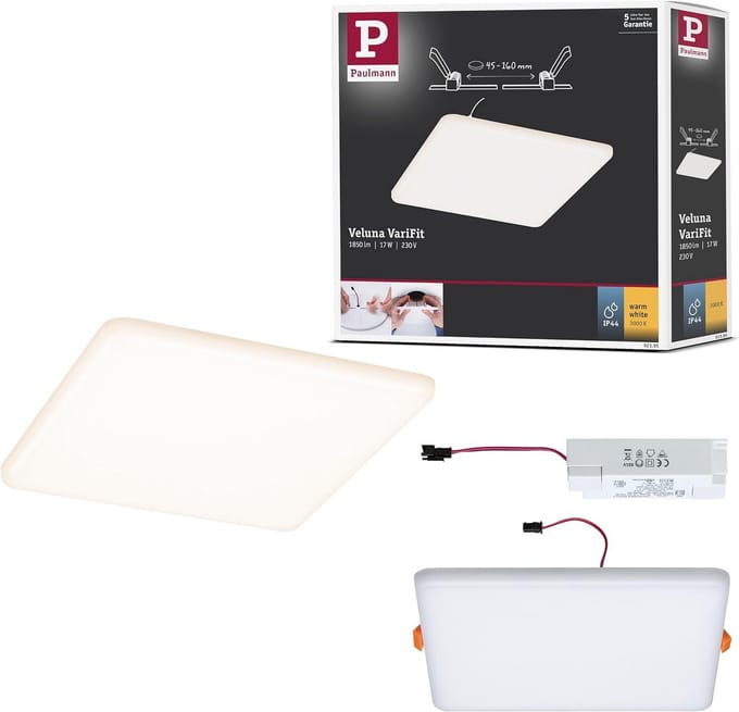 Vierkant LED Inbouwpaneel 185x185 mm IP44 voor Plafondmontage