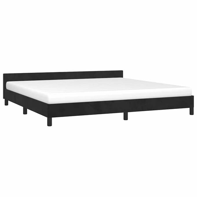 vidaXL - Bedframe - zonder - matras - 200x200 - cm - fluweel - zwart