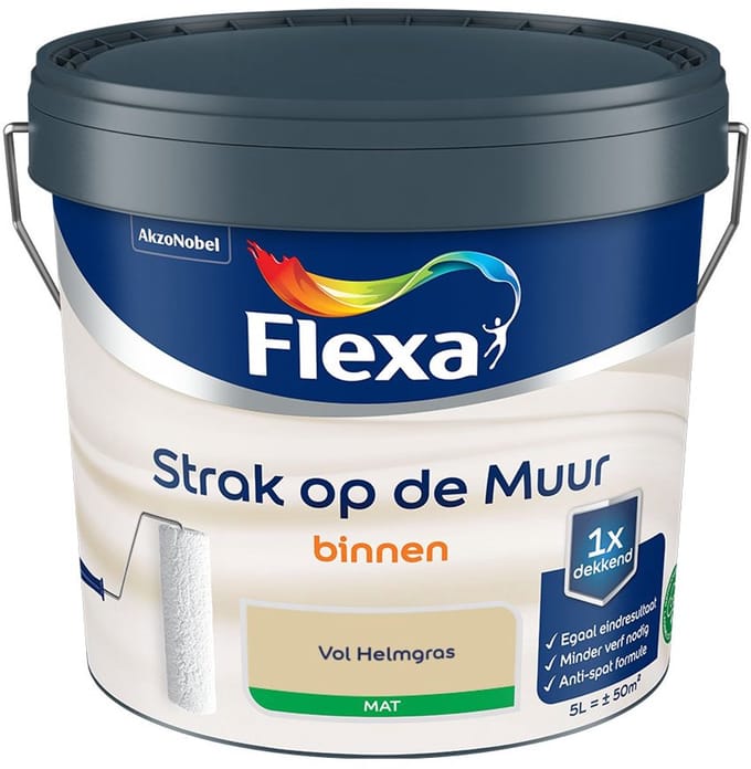 Flexa - Strak Op De Muur Binnen Mat - Vol Helmgras - Mengverf - 5 L