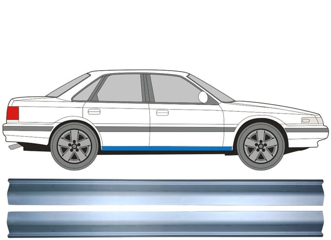 Reparatie dorpel voor Mazda 626 1988-1992 / Links = Rechts (symmetrisch) / Set