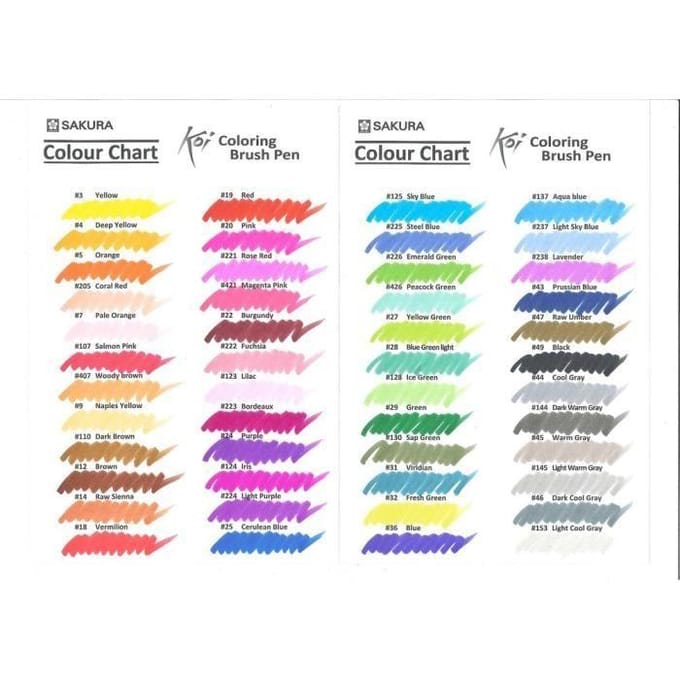 Sakura Koi Coloring Brush Pen set Portrait | 6 kleuren