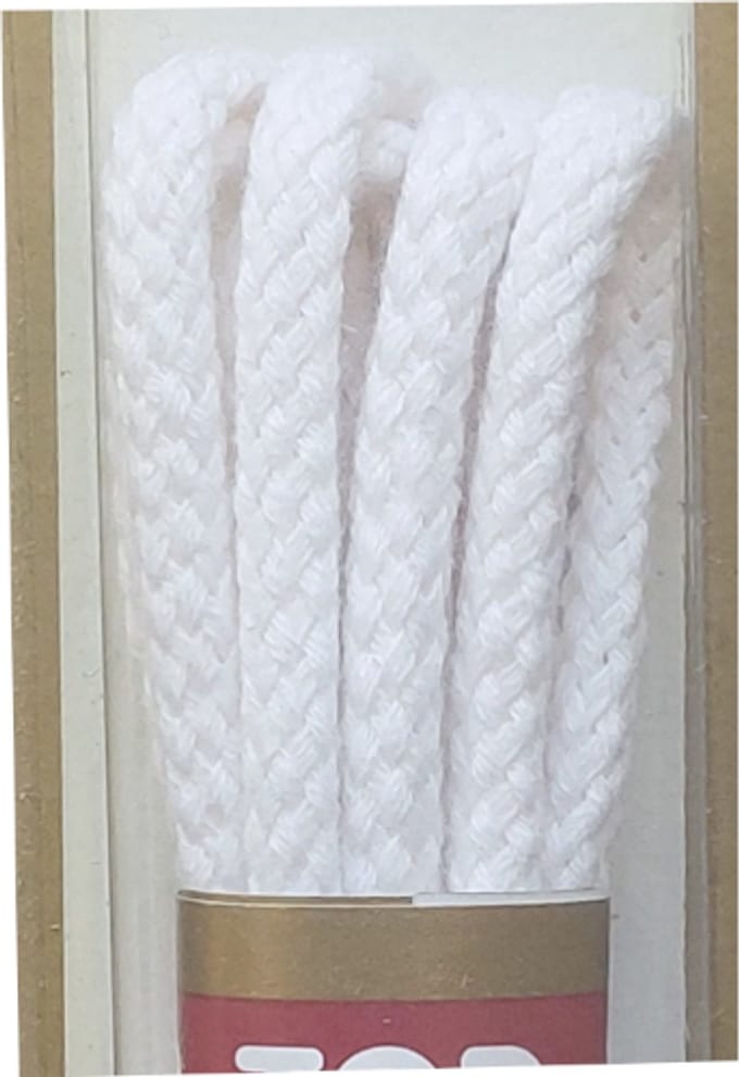 Ronilux Veter - Wit - Rond - Koord Veters - Lengte 90 cm - Dikte 4 mm - Schoenveter