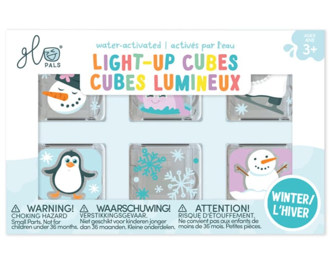 Glo Pals Light-Up Cubes Winter - badspeelgoed - sensory play - 6 stuks