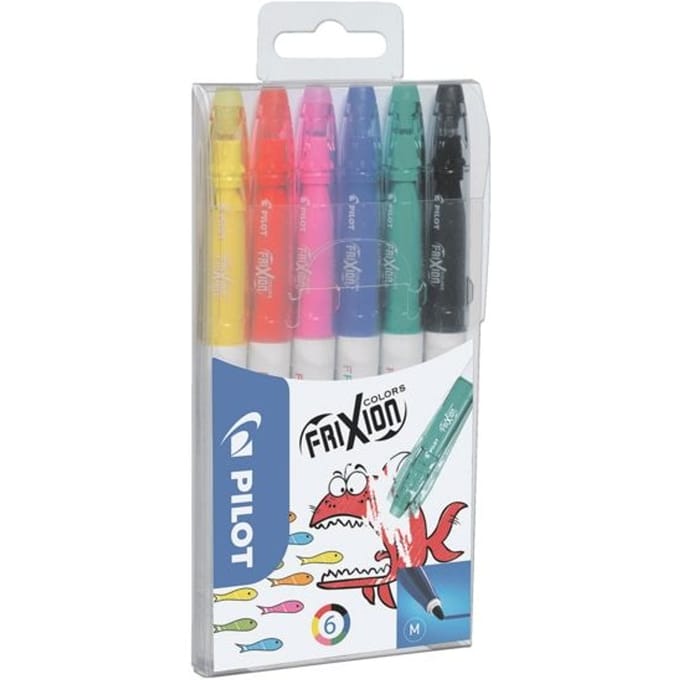 Viltstift PILOT friXion Colors medium assorti etui à 6 stuks