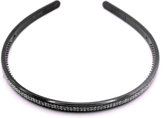 Diadeem smal zwart met strass