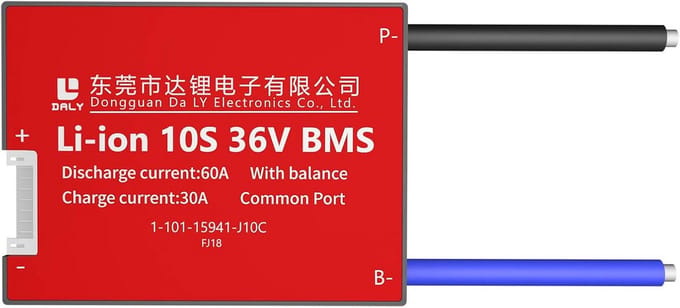 BMS Lithium-ion Accu Beschermmodule PCB 10S 36V 60A met Balans Kabels