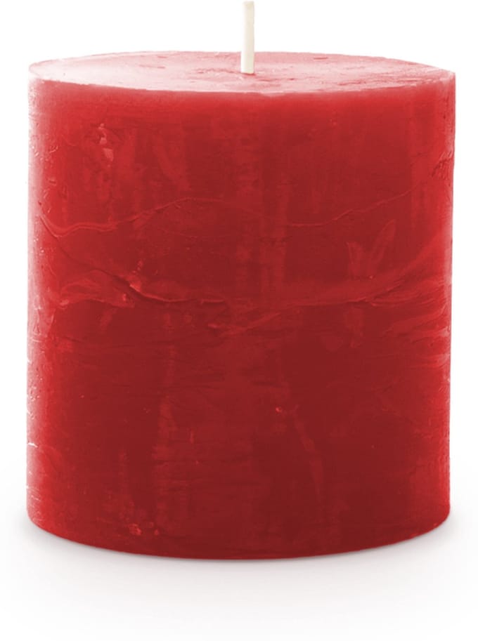 Kaars rustiek 70/70 mm rood Spaas
