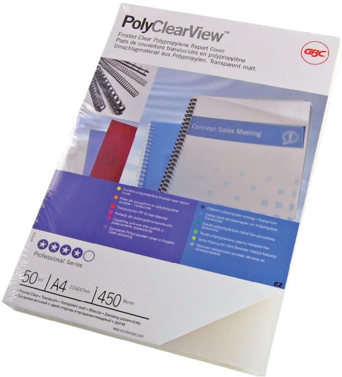 Voorblad GBC A4 Polycover 350micron semi transparant 100 stuks