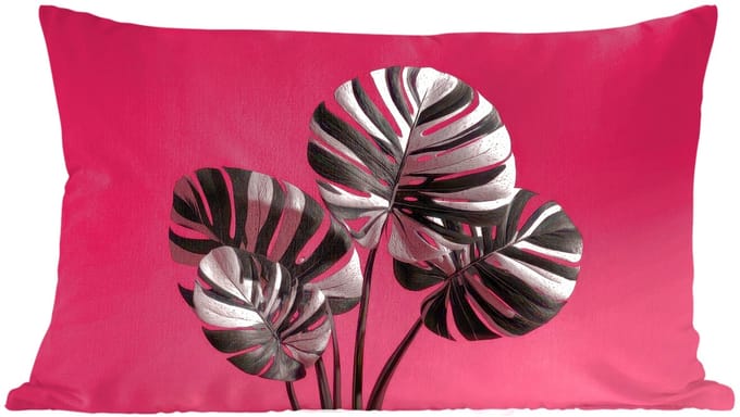 Sierkussens - Kussentjes Woonkamer - 60x40 cm - Bladeren - Rond - Roze