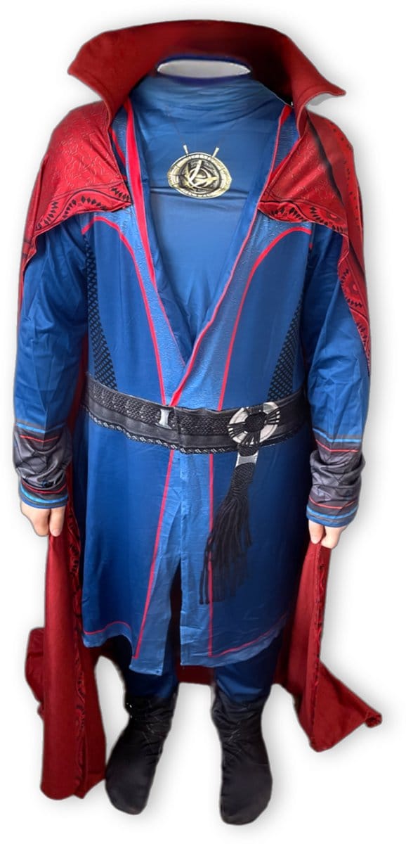 Superheldendroom - Magisch Held Kostuum – Donker – Stretch - 146/152 (10/11 Jaar) - Verkleedkleding - Superheldenpak - Actieheld - Carnaval