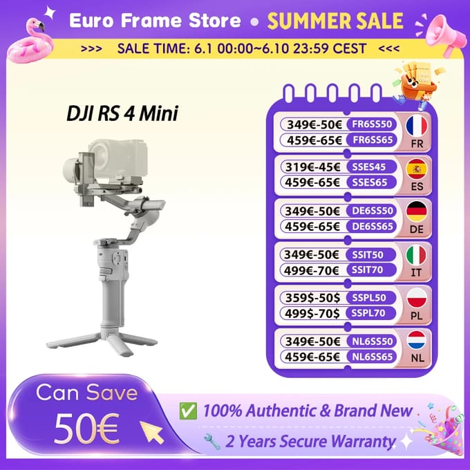 DJI RS 4 Mini gimbal-stabilisator voor camera, 2 kg/4,4 lb, slimme tracking, standaard verticale weergave-aansluiting, nieuwheid