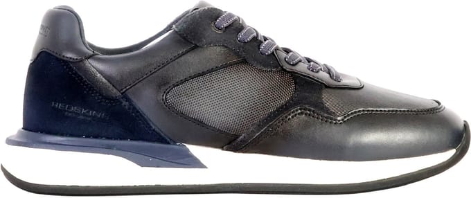 Lage leren sneakers in strokleur