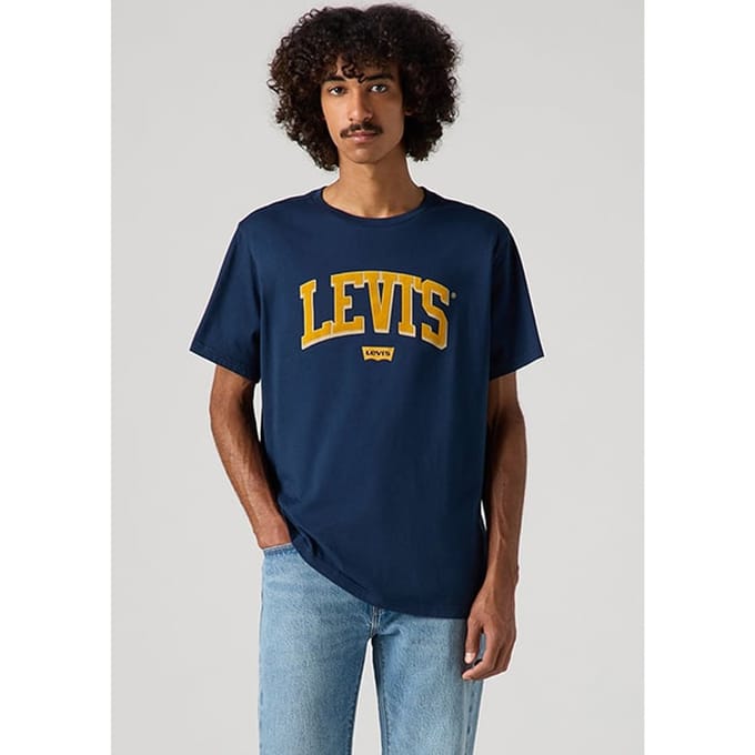 Levi's Lses Printed T-shirt Navy Maat: S | T-shirts met Print Outlet | Heren | Blauw