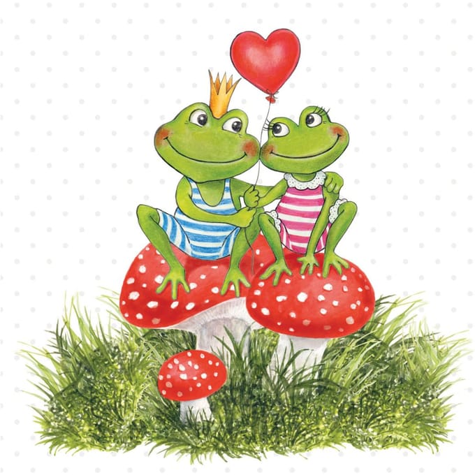 Ambiente Lunch Servetten - Frogs in love