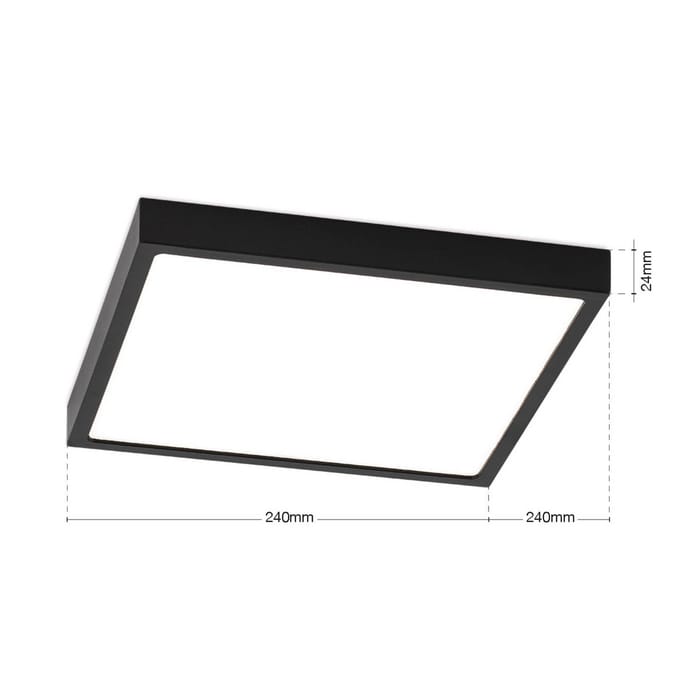 ORION LED plafondlamp Disc, zwart Lengte 24 cm, CCT Metaal