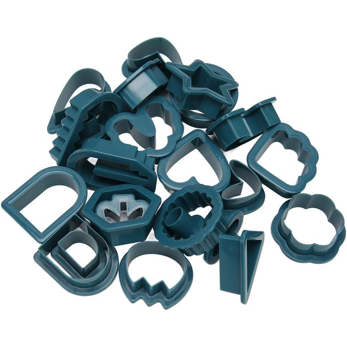 24 pcs Coupe-boucles d'oreilles en argile polymère DIY Fait à la main Bord épaissi Coupe-argile alimentaire pour gâteaux bleu