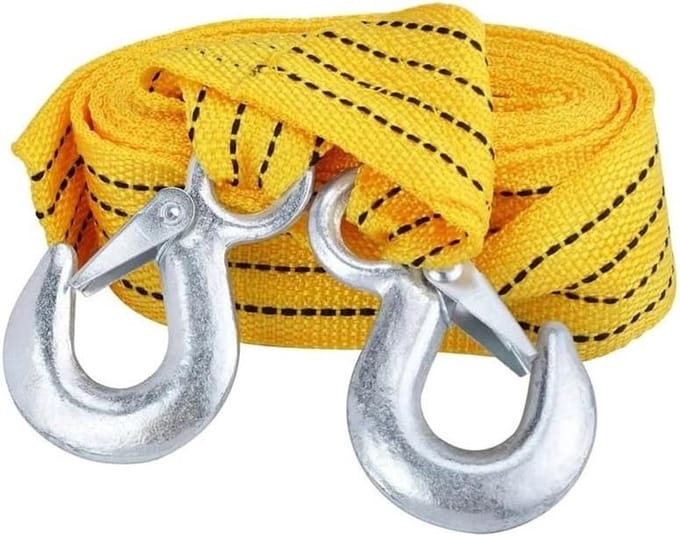 Sleepkabel Auto - Touw met haken - Voertuigen verplaatsen - Zware polyester - 50 g - Rood