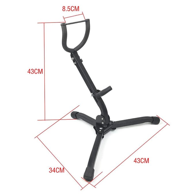 Altsaxofoon Standaard Display Instrument Accessoires Metaalmateriaal Driehoekige Basis Ontwerp zwart