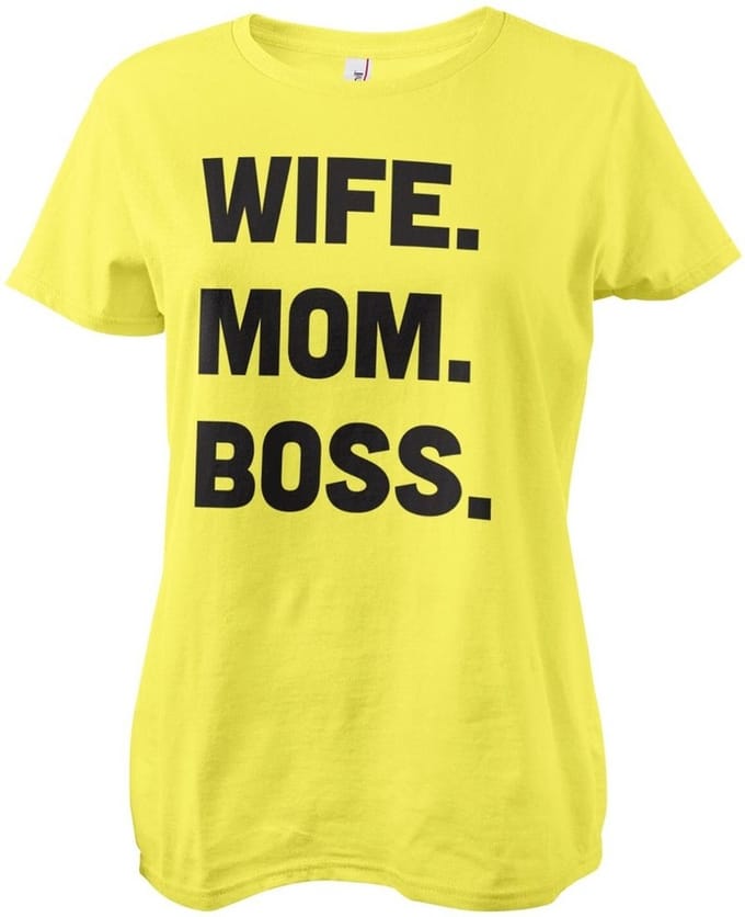 Hybris Dames-T-shirt 'Wife - Mom - Boss Girly'