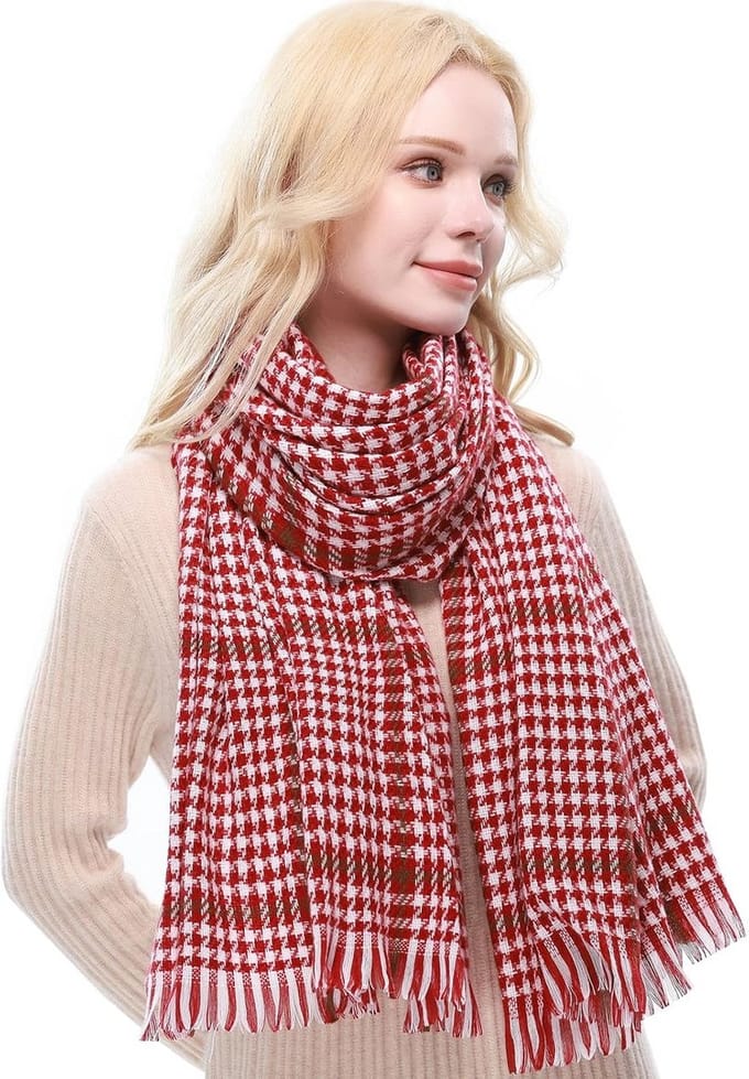 Warme Geruite Wintersjaal Dames 180x70cm Zacht en Comfortabel