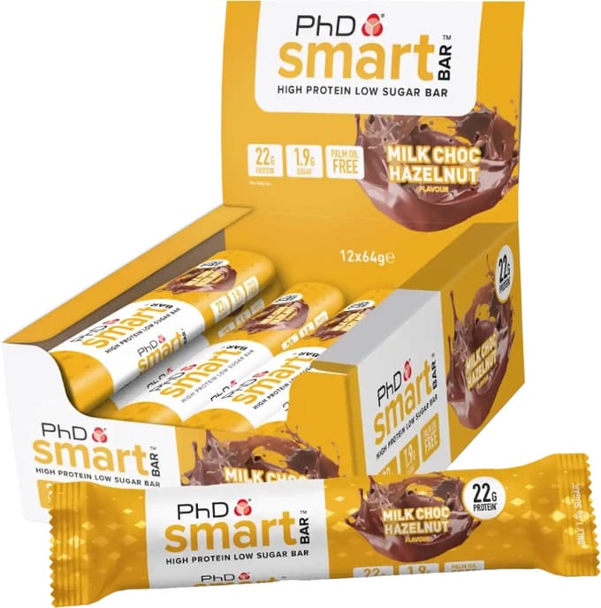 PhD Smart Bar (12x64g) Milk Choc Hazelnut - Repen - Eiwit Repen