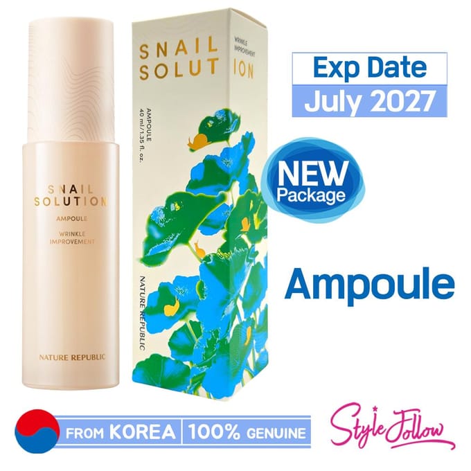 [NATURE REPUBLIC] Ampoule Snail Solution 40ml 1pc (40ml) blue