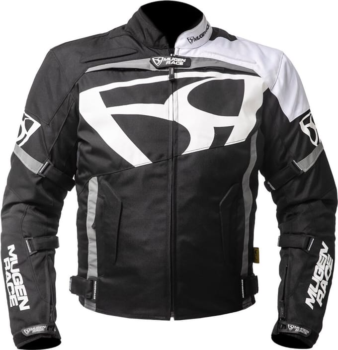 MUGENRACE Aggressore-T Zwart Wit Waterdichte Textieljas - Jas