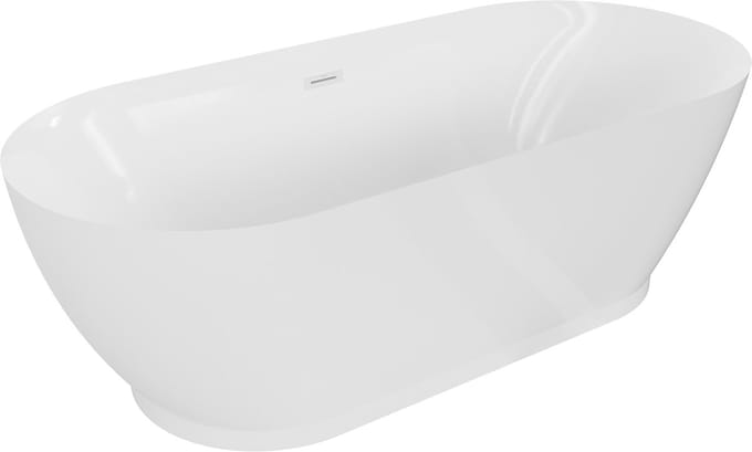 Mexen Roxy vrijstaande badkuip 180 x 85 , wit, witte overloop - 51201808500-20
